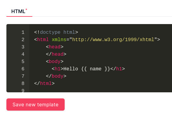 Add template HTML